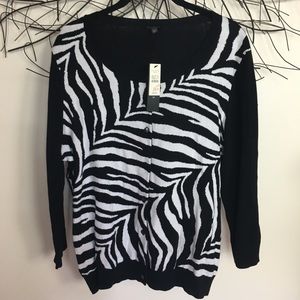 Zebra print TALBOTS cardigan. XL P. NO TAGS